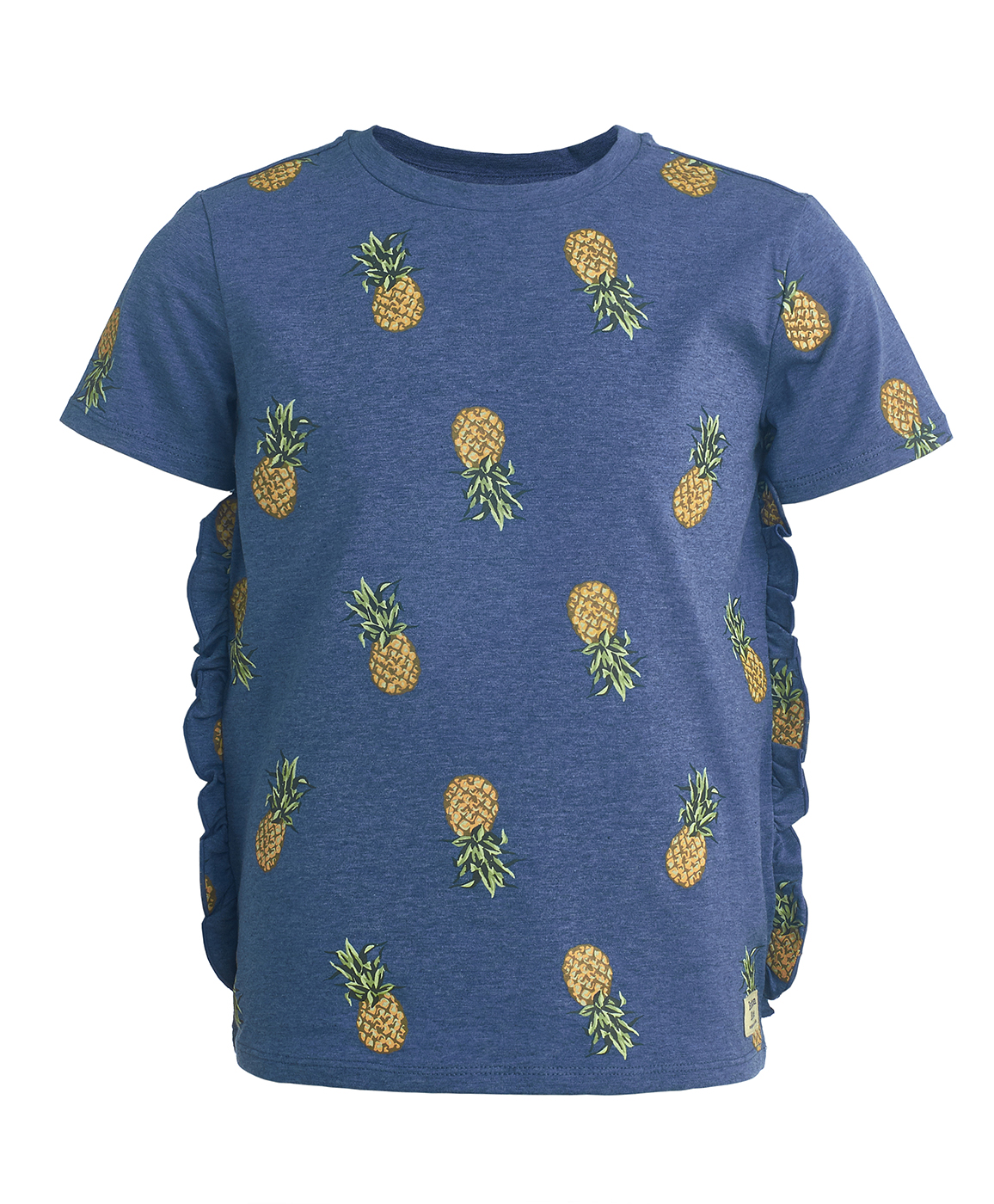 фото Синяя футболка с орнаментом ананасы button blue