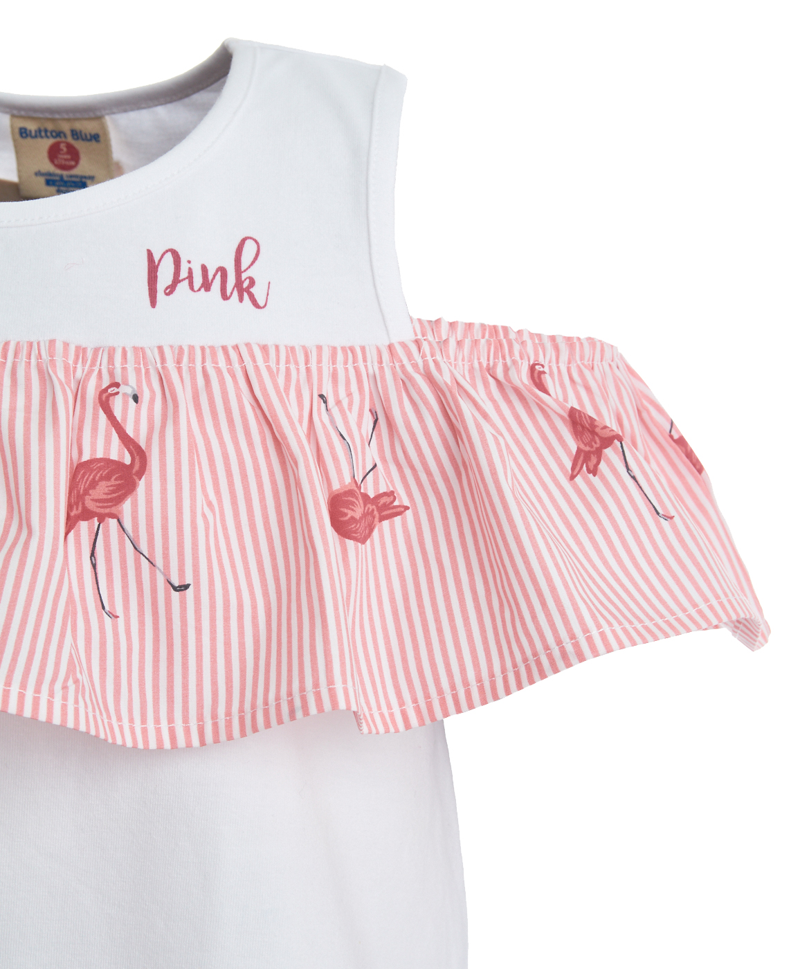 фото Футболка с розовой оборкой button blue