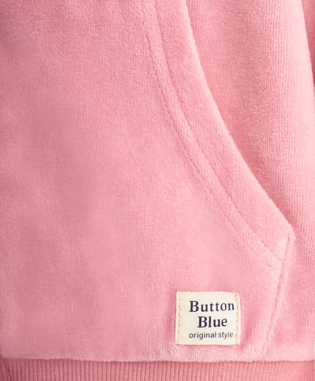 фото Розовая велюровая толстовка button blue (104)