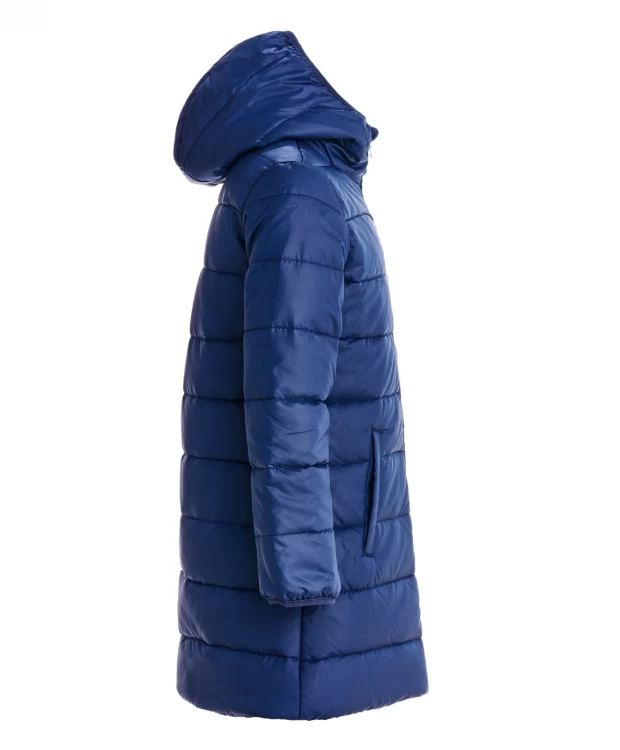фото Синее демисезонное пальто button blue (104)