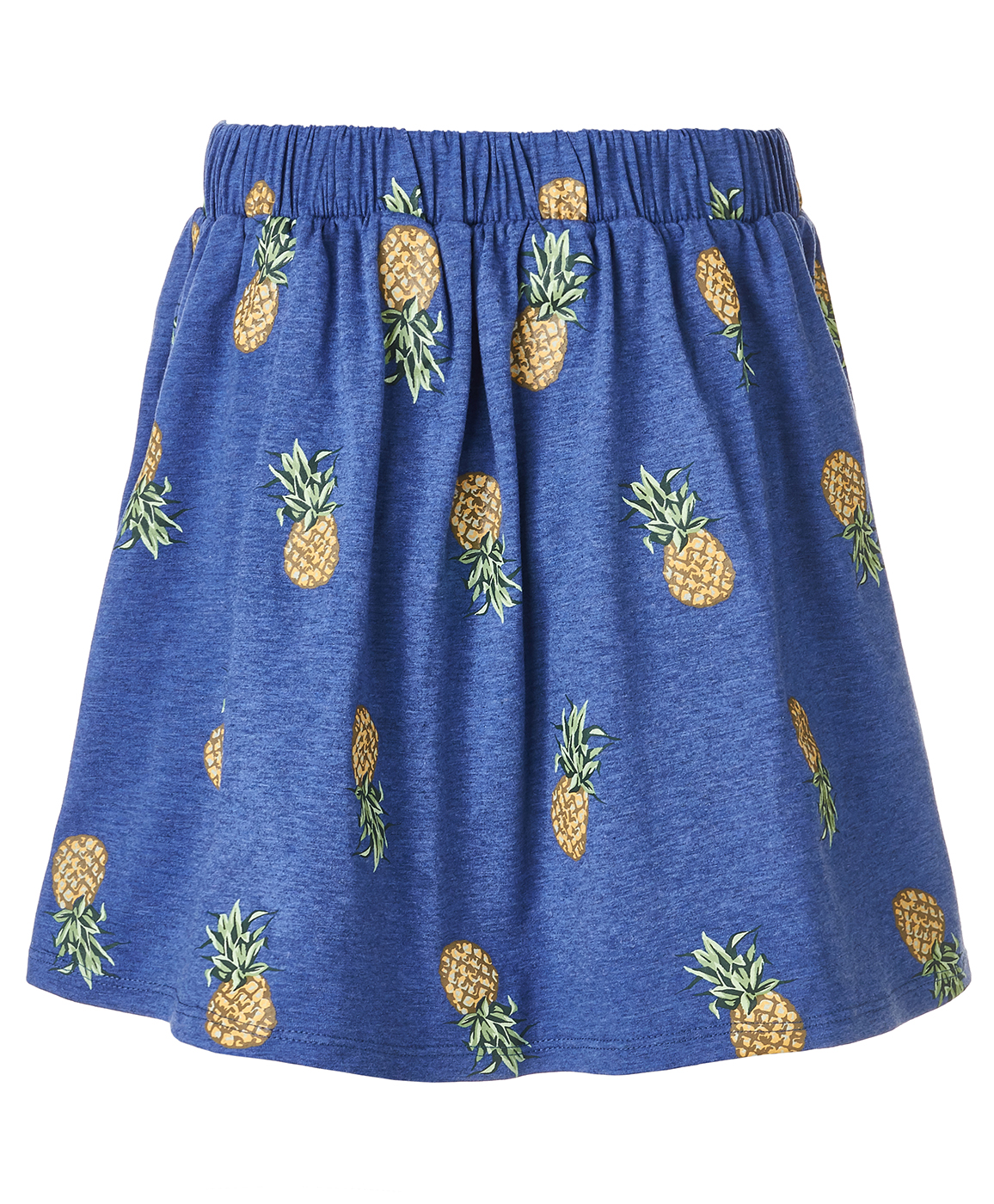 фото Синяя юбка с орнаментом ананасы button blue