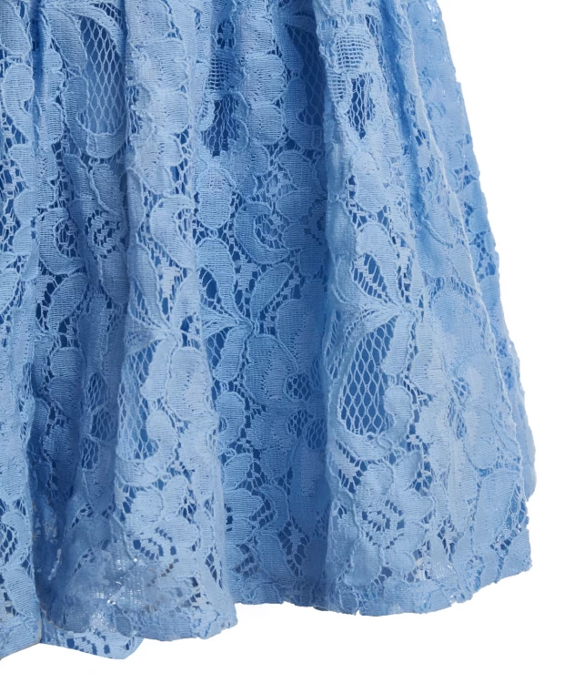 фото Голубая кружевная юбка button blue (110)