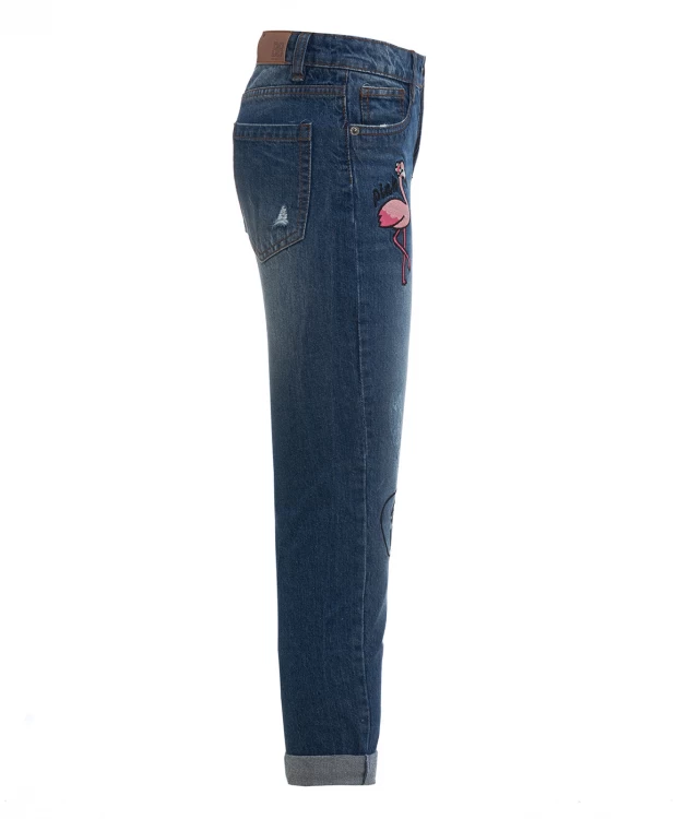 фото Голубые джинсы с нашивками button blue (134)