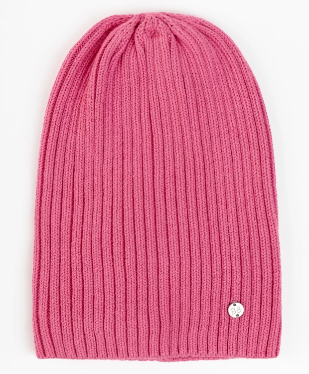 Розовая вязаная шапка Button Blue (54)