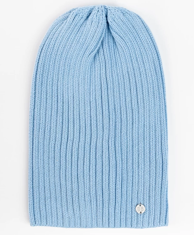 Голубая вязаная шапка Button Blue (56)