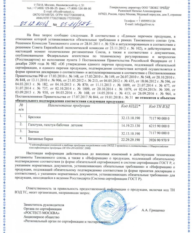 Красный брелок Button Blue