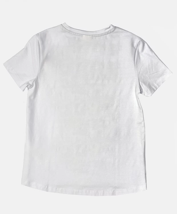 Белая футболка с удлиненной спинкой Button Blue (110), размер 110, цвет белый Белая футболка с удлиненной спинкой Button Blue (110) - фото 7
