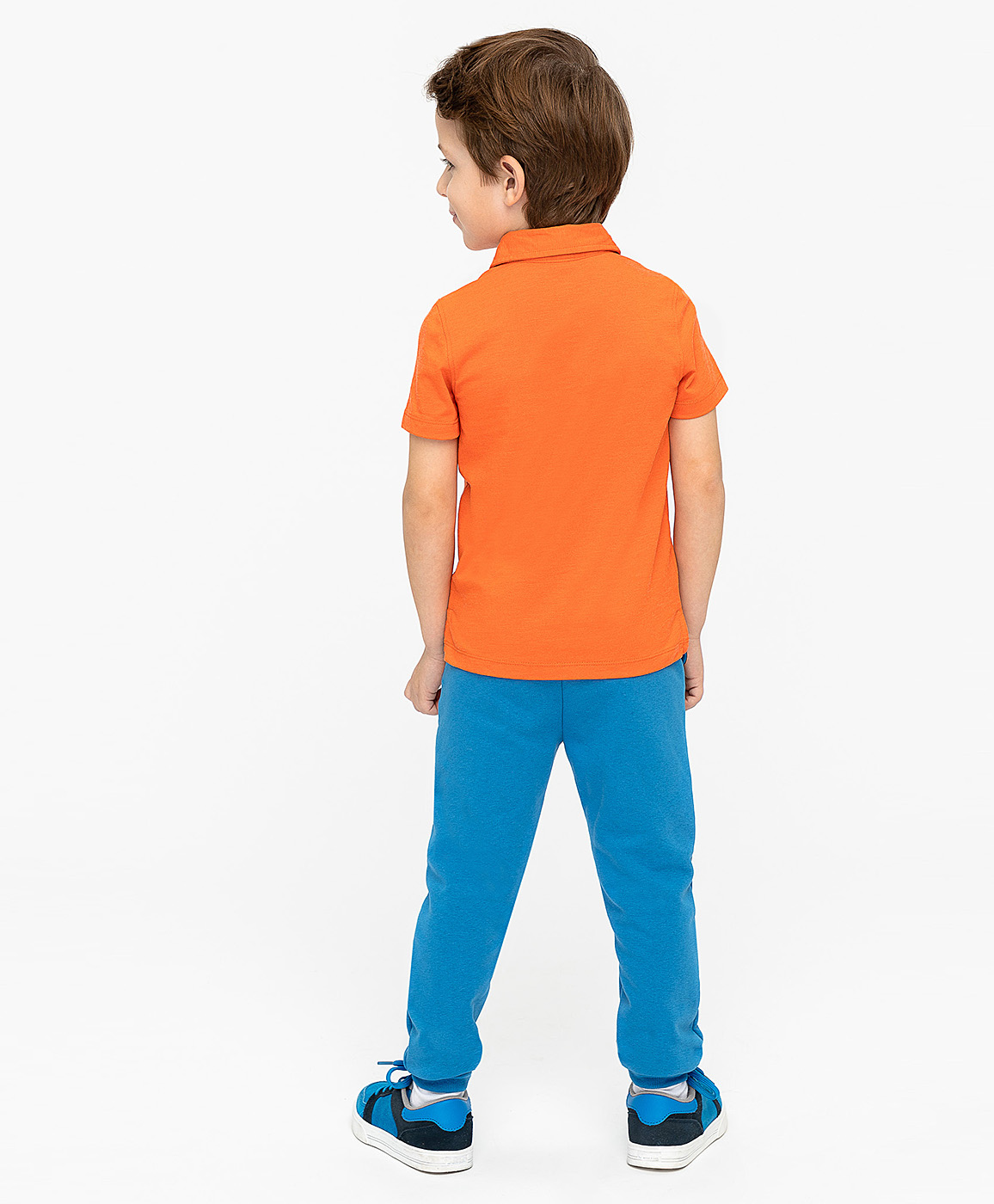 фото Оранжевое поло с принтом button blue