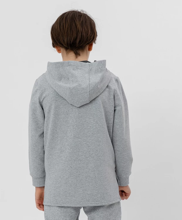 фото Серая толстовка с капюшоном button blue (122)