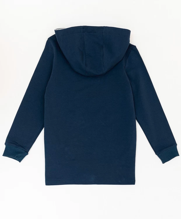 фото Синяя толстовка с капюшоном button blue (140)