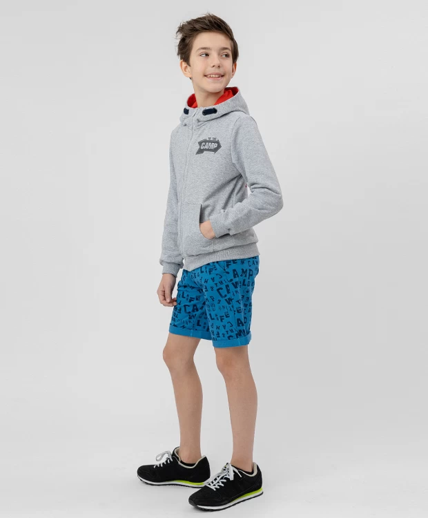 фото Серая толстовка на молнии button blue (122)