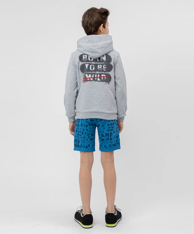 фото Серая толстовка на молнии button blue (122)