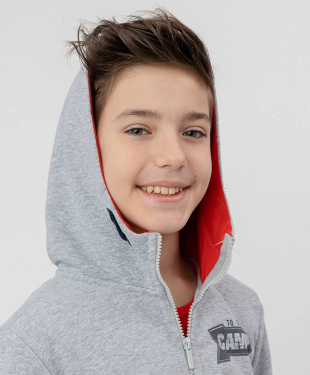 фото Серая толстовка на молнии button blue (122)