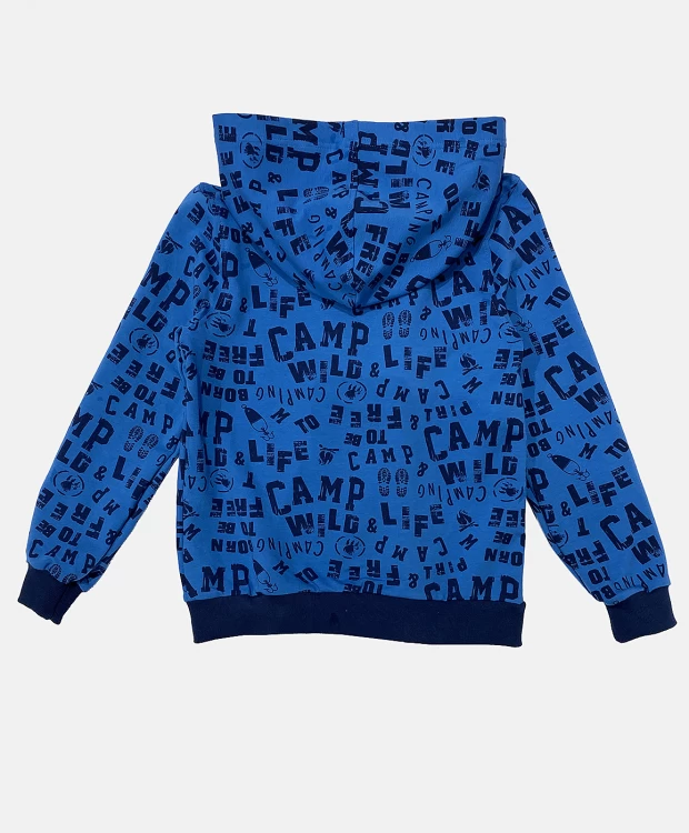 фото Синяя толстовка с орнаментом button blue (104)