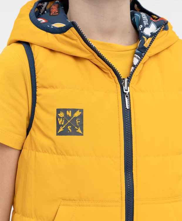 фото Двухсторонний жилет с капюшоном button blue (152)