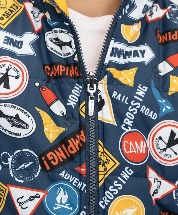 фото Двухсторонний жилет с капюшоном button blue (152)