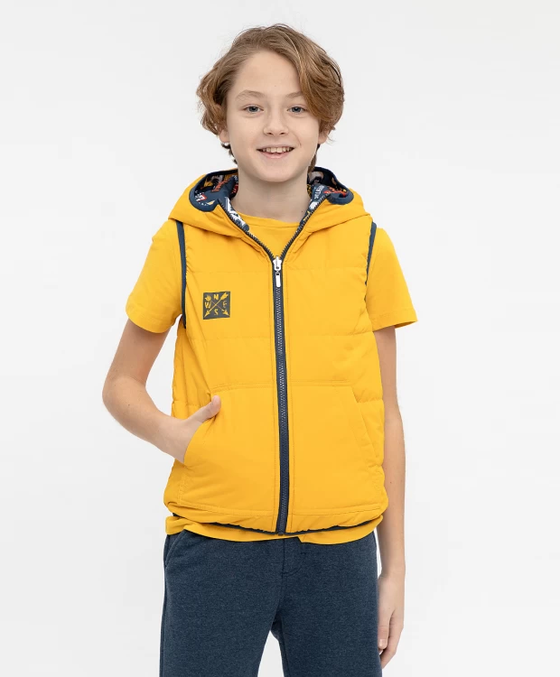 фото Двухсторонний жилет с капюшоном button blue (152)