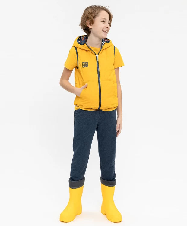 фото Двухсторонний жилет с капюшоном button blue (152)