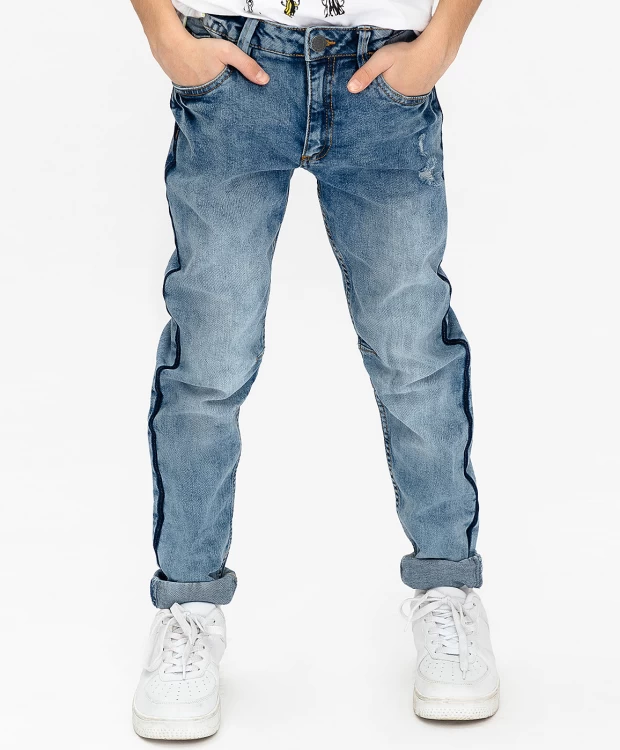фото Голубые джинсы slim fit button blue (122)