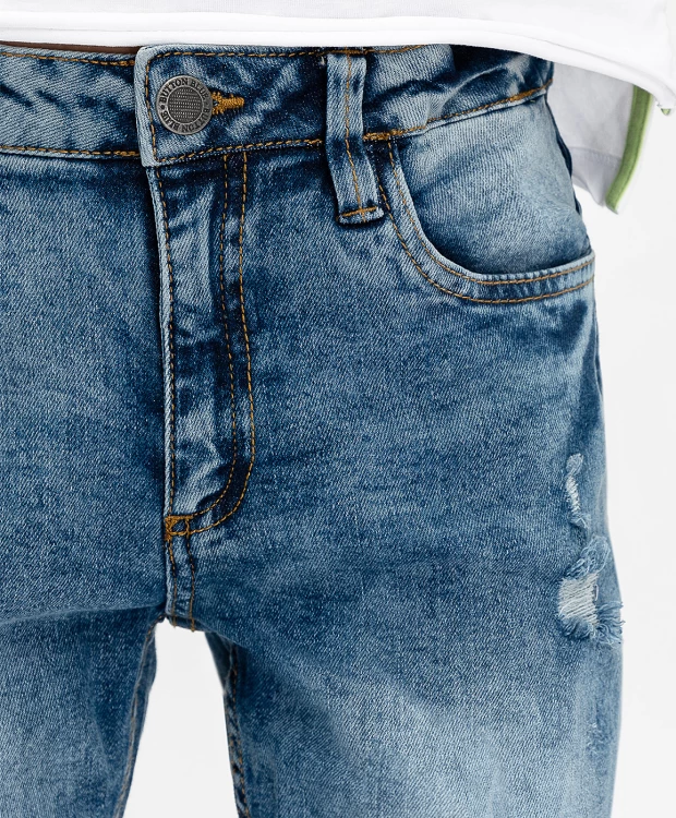 фото Голубые джинсы slim fit button blue (122)