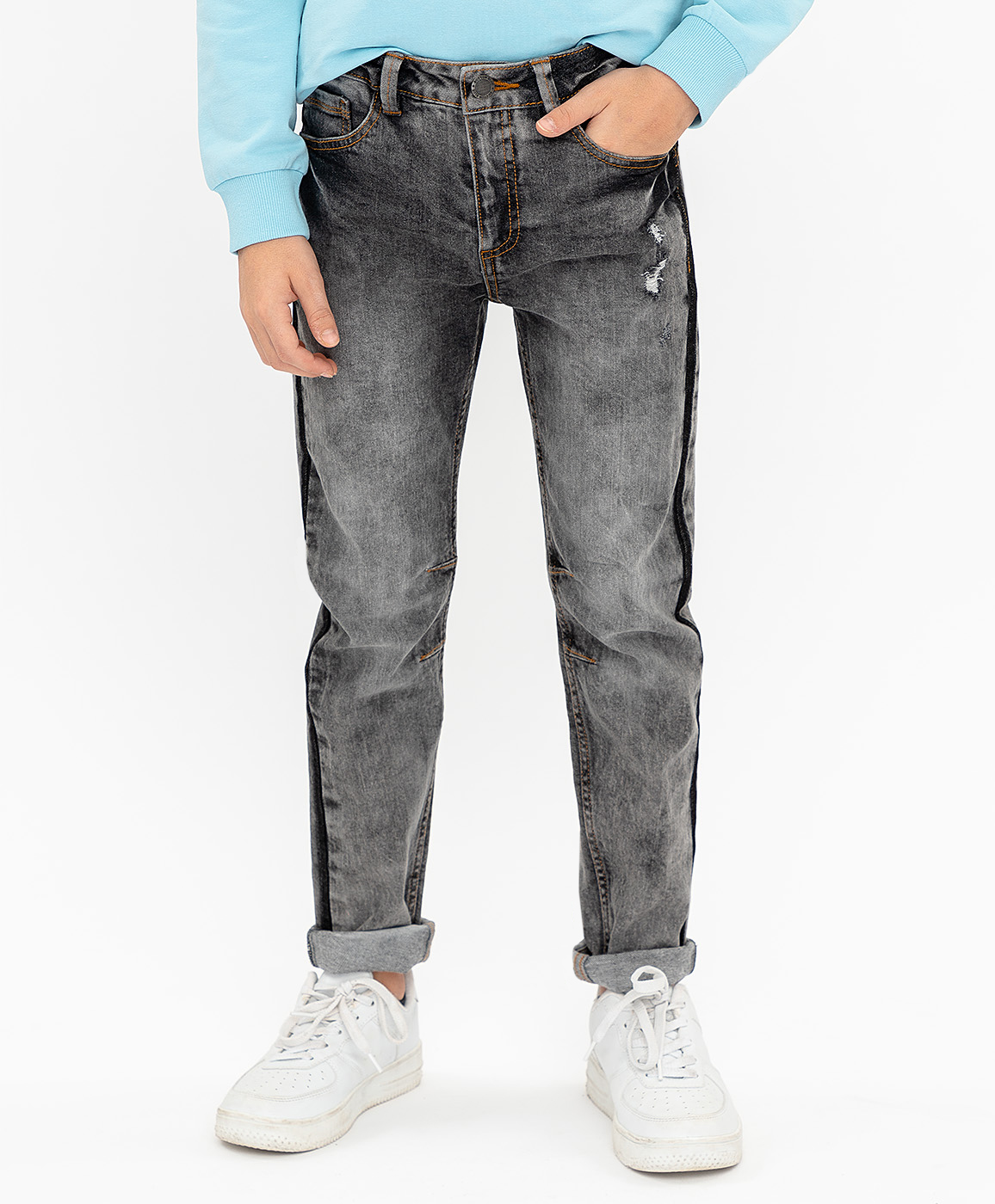 Серые джинсы Slim Fit Button Blue 120BBBC6305D300, размер 98, цвет серый - фото 2