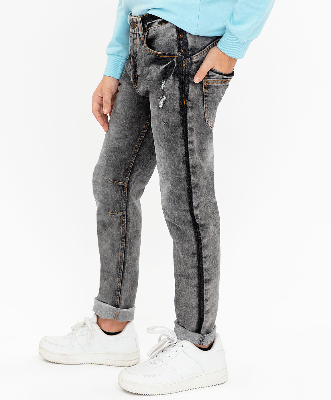 Серые джинсы Slim Fit Button Blue 120BBBC6305D300, размер 98, цвет серый - фото 4