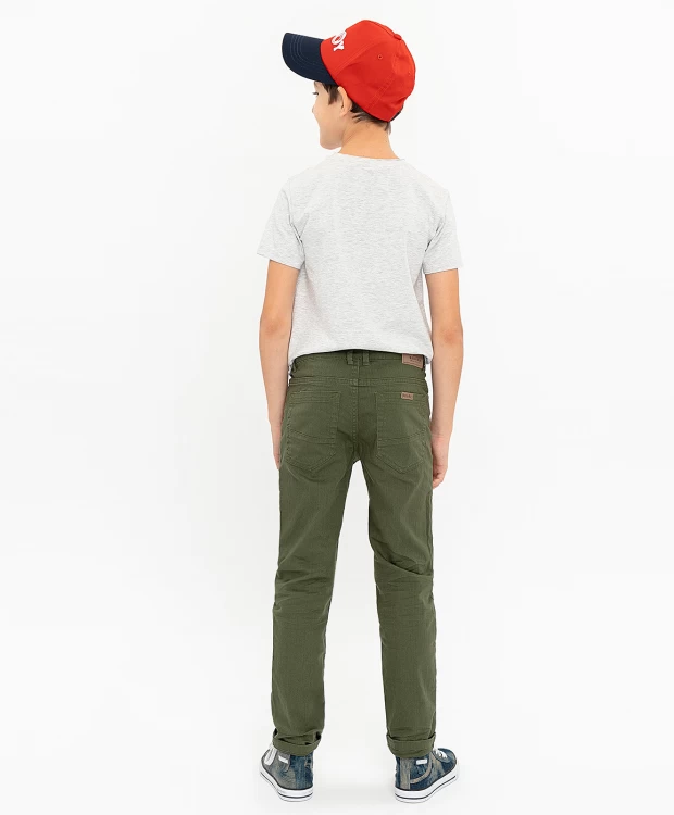 фото Твиловые брюки цвета хаки button blue (110)