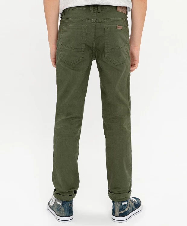 фото Твиловые брюки цвета хаки button blue (110)