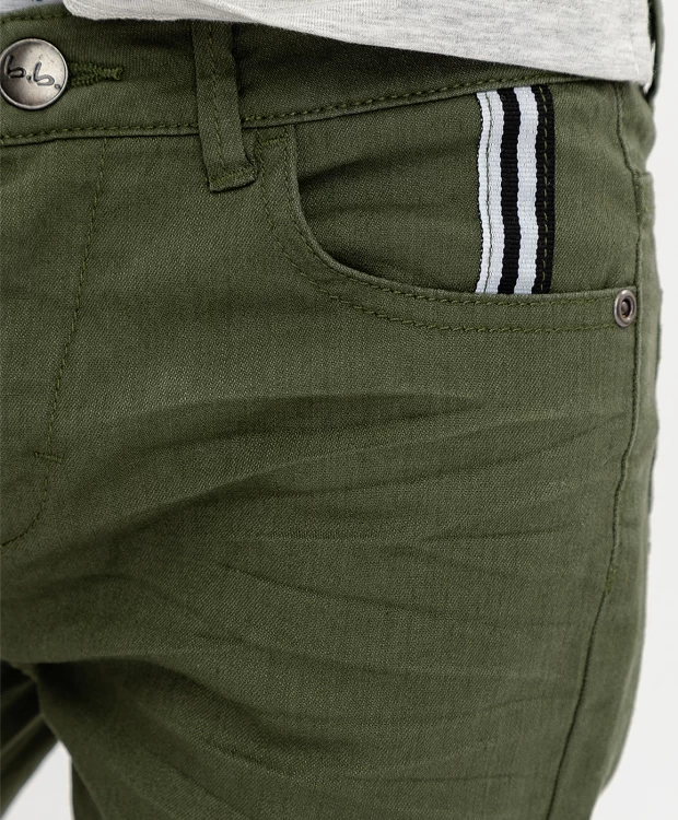 фото Твиловые брюки цвета хаки button blue (110)