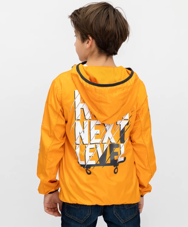 фото Оранжевая ветровка с принтом button blue (128)