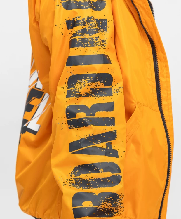 фото Оранжевая ветровка с принтом button blue (128)