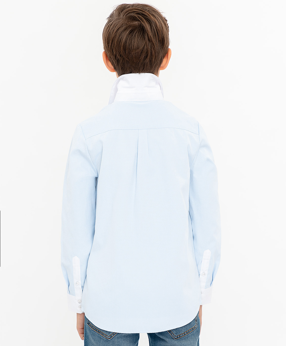 Голубая нарядная рубашка Button Blue 120BBBP23030000, размер 110, цвет голубой - фото 5