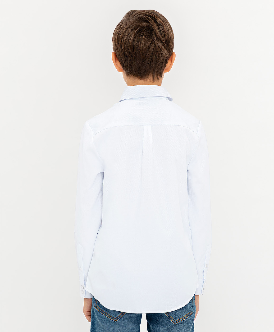фото Белая нарядная рубашка button blue