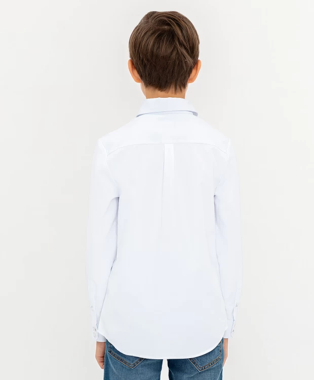 фото Белая нарядная рубашка button blue (122)