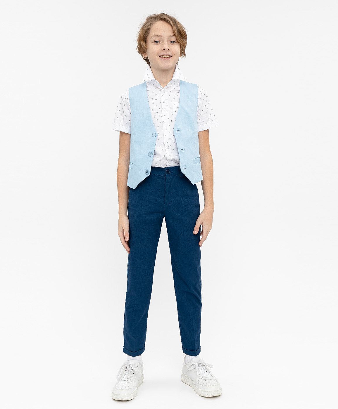 фото Синие нарядные брюки button blue