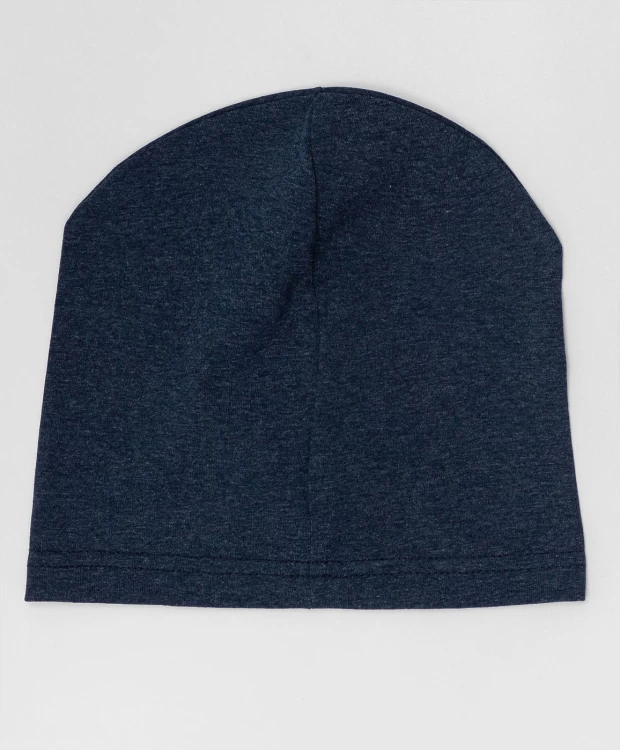 фото Синяя трикотажная шапка button blue (50)