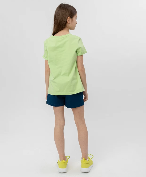 фото Салатовая футболка с коротким рукавом button blue (128)