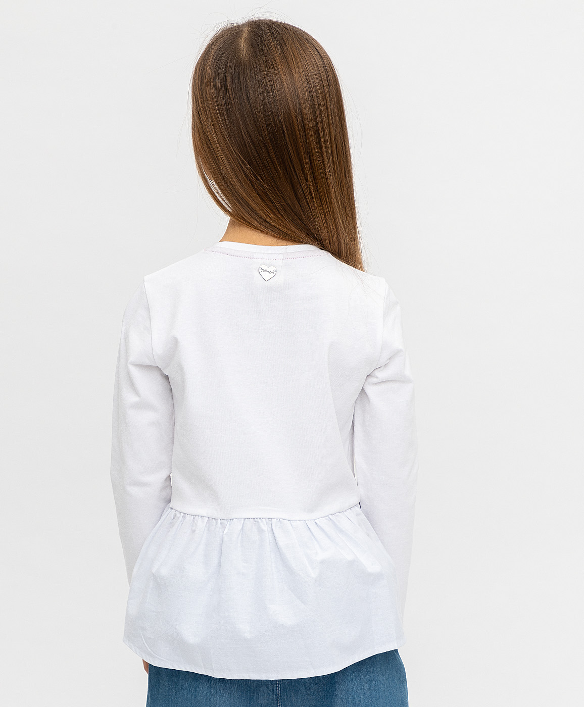 фото Белая футболка с баской button blue