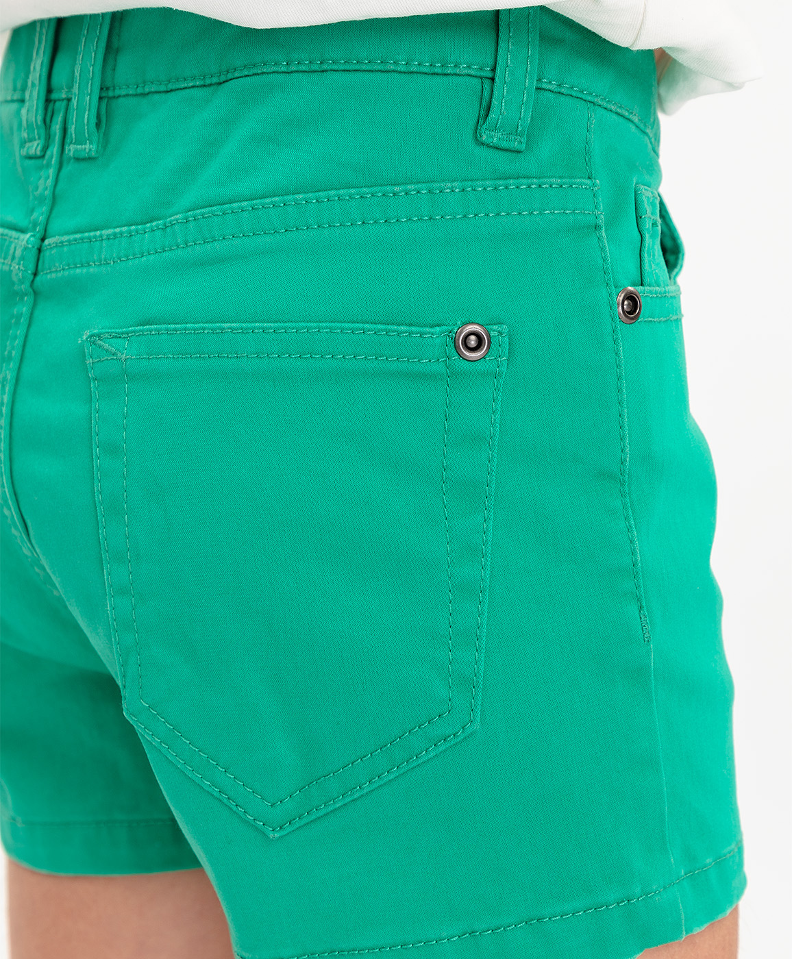 Зеленые твиловые шорты Button Blue 120BBGC60024800, размер 98, цвет зеленый - фото 4