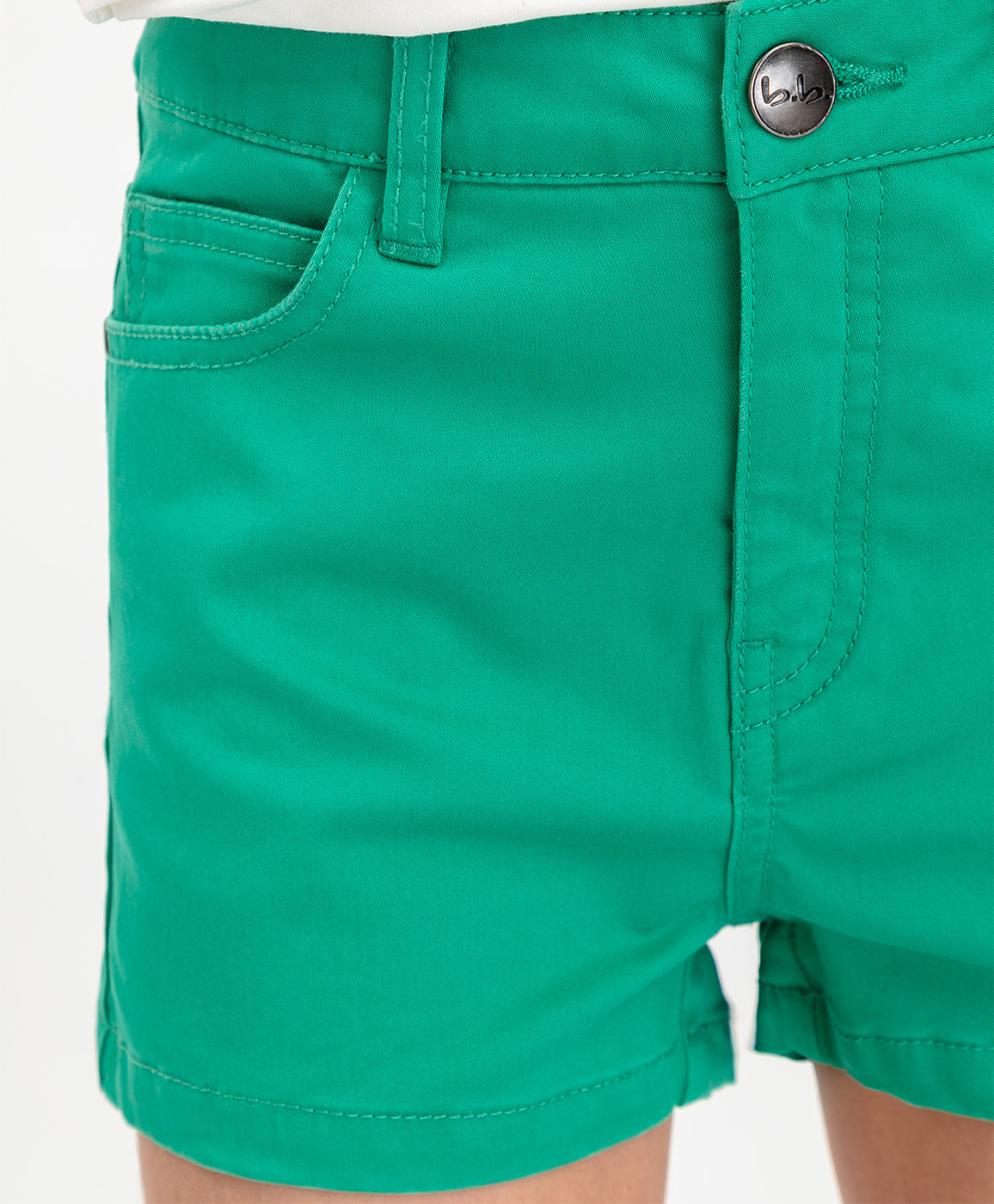 Зеленые твиловые шорты Button Blue 120BBGC60024800, размер 98, цвет зеленый - фото 5