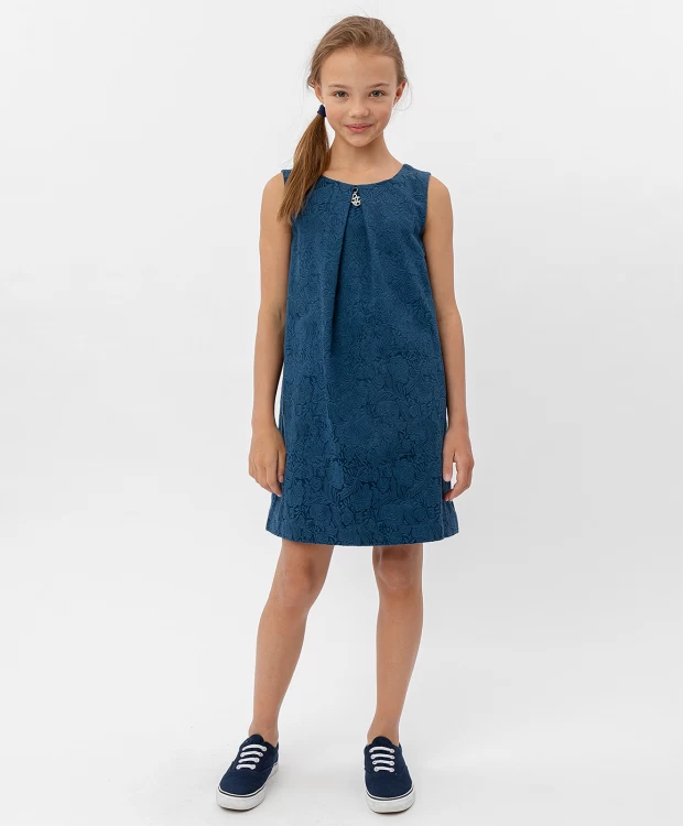 Синее жаккардовое платье Button Blue (152), размер 152, цвет синий Синее жаккардовое платье Button Blue (152) - фото 2