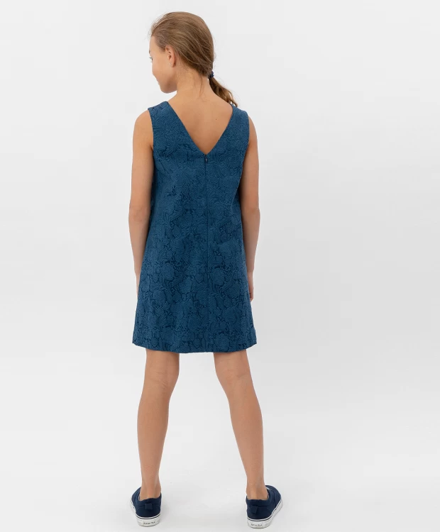 Синее жаккардовое платье Button Blue (152), размер 152, цвет синий Синее жаккардовое платье Button Blue (152) - фото 4