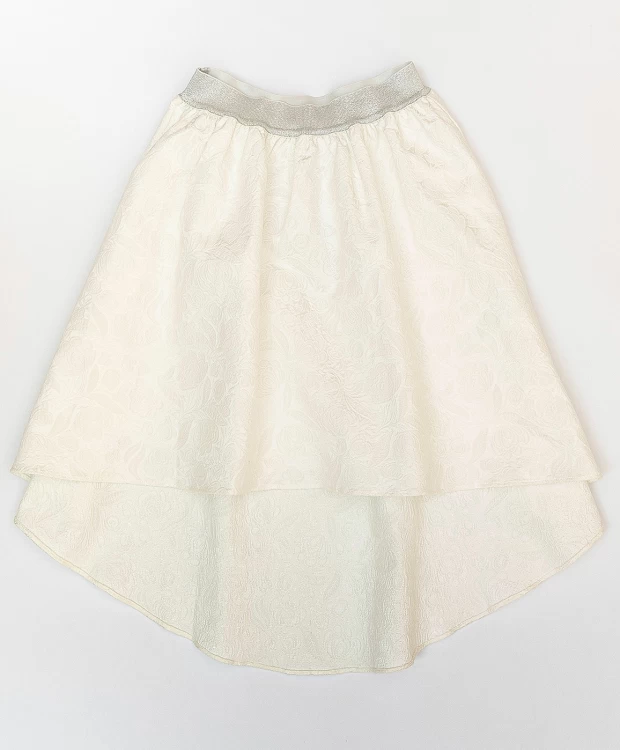 фото Белая жаккардовая юбка на резинке button blue (110)
