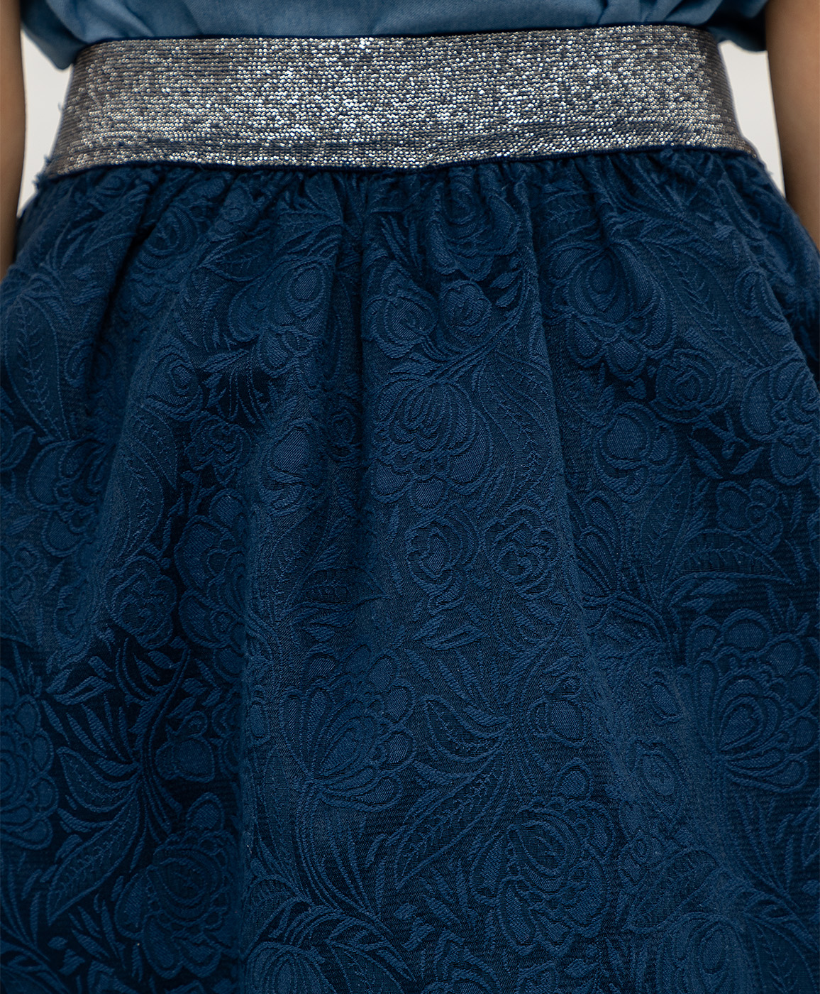 Синяя жаккардовая юбка на резинке Button Blue 120BBGP61011000, размер 152, цвет синий - фото 5