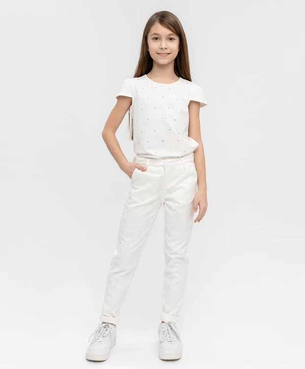 

Белые жаккардовые брюки Button Blue, Белый, Белые жаккардовые брюки Button Blue (116)