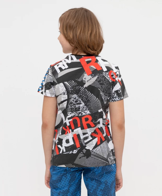 фото Футболка с принтом для мальчика button blue (110)