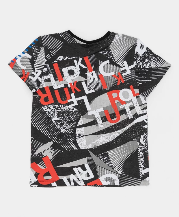 фото Футболка с принтом для мальчика button blue (110)