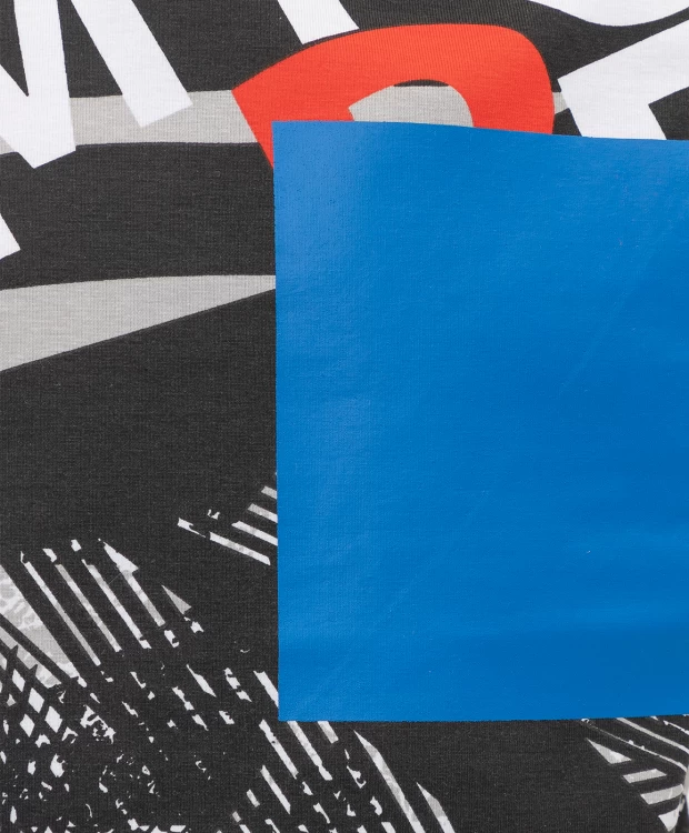 фото Футболка с принтом для мальчика button blue (110)