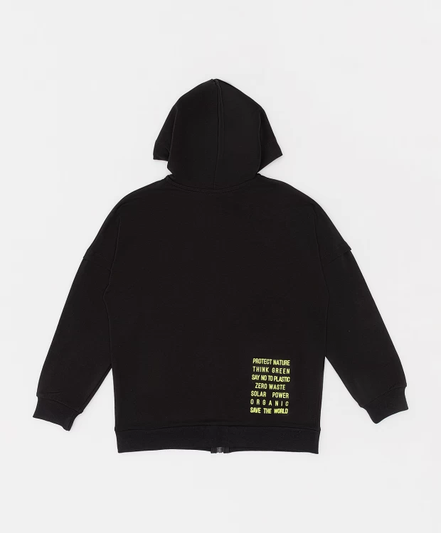 фото Черная толстовка button blue (146)