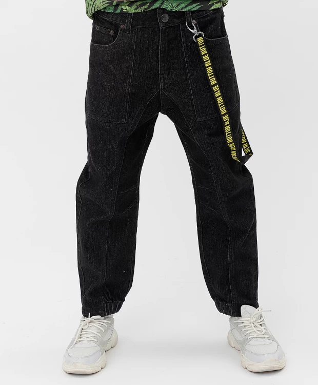 фото Черные брюки button blue (140)